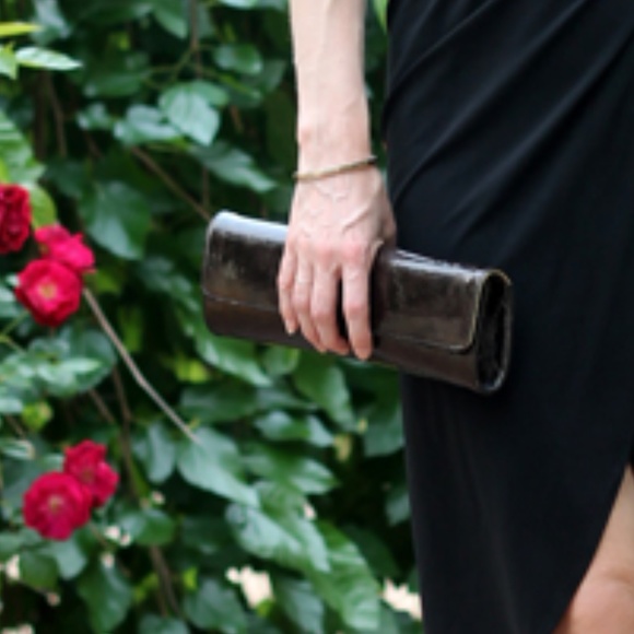 Abas Handbags - Abas Patent Cylinder Clutch